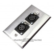 Placa Tapa XLR Canon Neutrik doble soldable Acero Inoxidable Grado Alimenticio